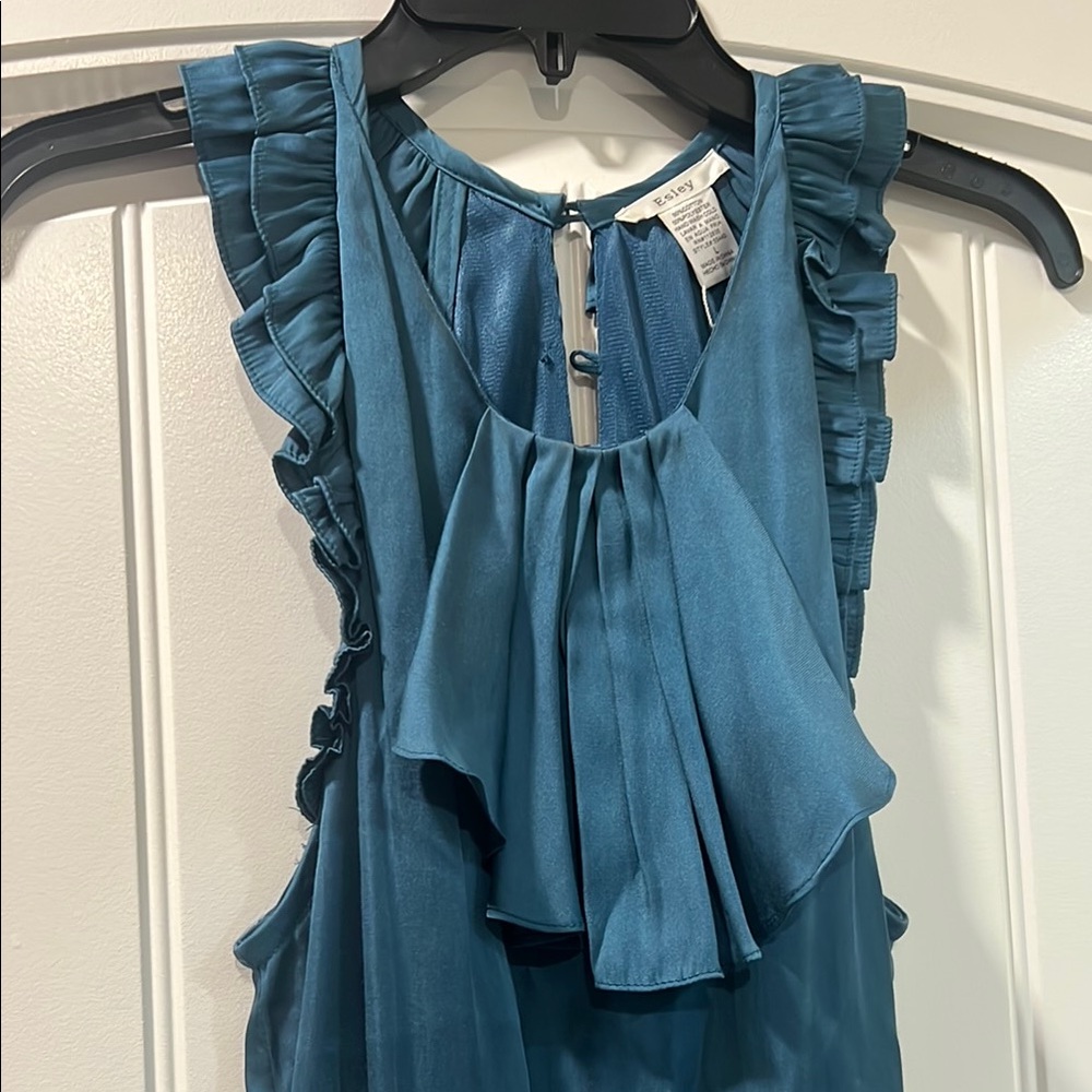 Esley Blue Ruffle Dress - Picture 3 of 7